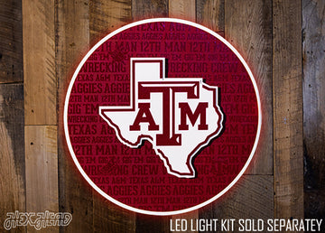 Texas A&M Aggies CRAFT SERIES 3D Embossed Metal Wall Art
