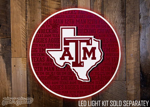 Texas A&M Aggies CRAFT SERIES 3D Embossed Metal Wall Art