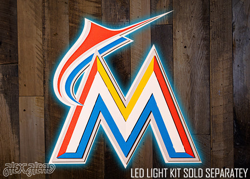 Miami Marlins Cooperstown "2012 M" Logo 3D Metal Wall Art