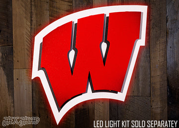 Wisconsin "W" 3D Vintage Metal Artwork