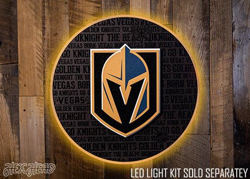 Vegas Golden Knight logo CRAFT SERIES 3D Vintage Metal Wall Art