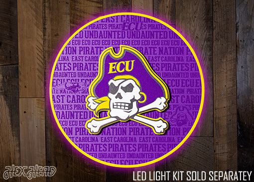 East Carolina ECU Pirates CRAFT SERIES 3D Embossed Metal Wall Art