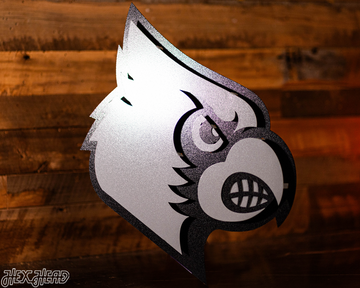MONOCHROME - Louisville Cardinals "CARDINAL HEAD" 3D Vintage Metal Wall Art