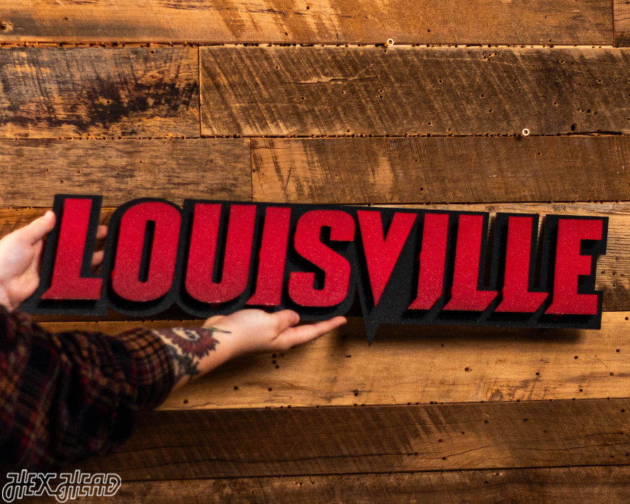 Louisville Cardinals Wordmark 3D Metal Wall Art