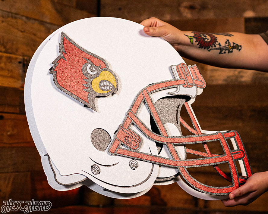 Louisville Cardinals BLITZ COLLECTION - 8 LAYER Helmet 3D Metal Wall Art