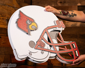 Louisville Cardinals BLITZ COLLECTION - 8 LAYER Helmet 3D Metal Wall Art