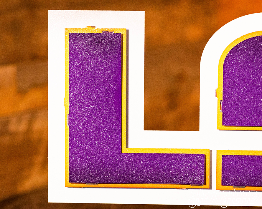Louisiana State "LSU" Purple on Gold 3D Vintage Metal Wall Art
