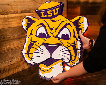LSU VAULT Tiger 3D Vintage Metal Wall Art