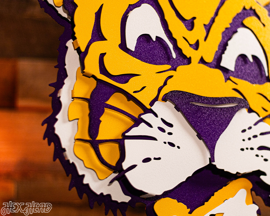 LSU VAULT Tiger 3D Vintage Metal Wall Art