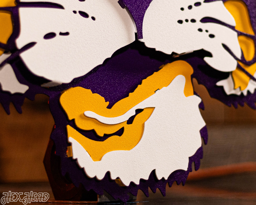 LSU VAULT Tiger 3D Vintage Metal Wall Art