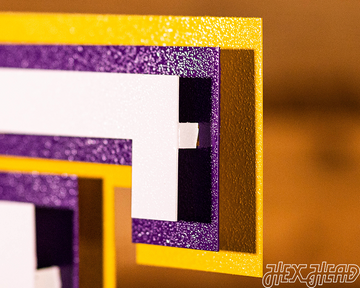 LSU Tigers Interlocking Baseball 3D Metal Wall Art