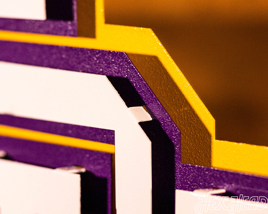 LSU Tigers Interlocking Baseball 3D Metal Wall Art