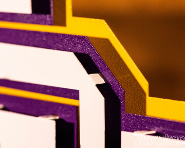 LSU Tigers Interlocking Baseball 3D Metal Wall Art