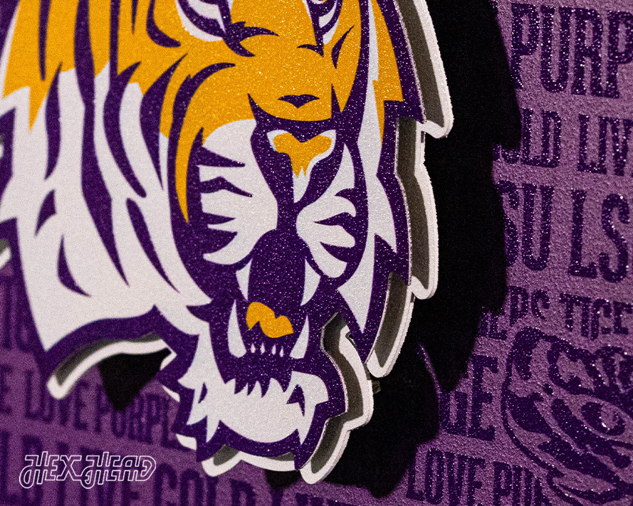 LSU Tigers CRAFT SERIES 3D Embossed Metal Wall Art