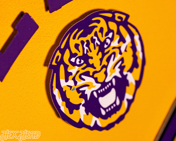LSU Tigers BLITZ COLLECTION - 8 LAYER 3D Metal Wall Art