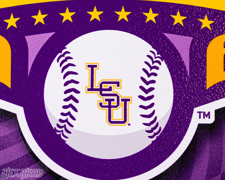 VARSITY Collection- LSU Tigers 2025 National Champions Distressed SINGLE Layer Wall Art