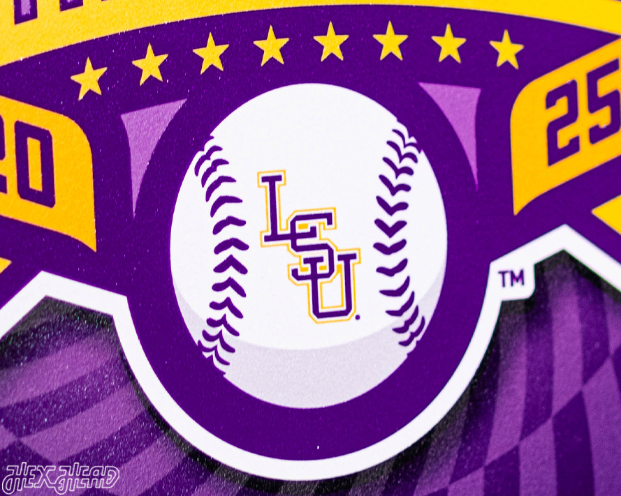 VARSITY Collection- LSU Tigers 2025 National Champions Distressed SINGLE Layer Wall Art