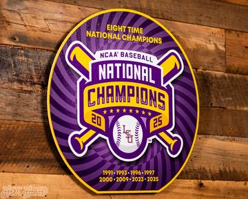 VARSITY Collection- LSU Tigers 2025 National Champions Distressed SINGLE Layer Wall Art