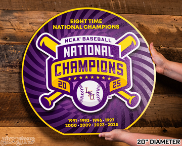 VARSITY Collection- LSU Tigers 2025 National Champions Distressed SINGLE Layer Wall Art
