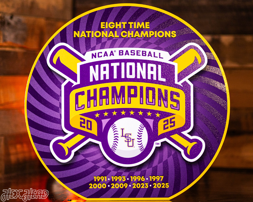 VARSITY Collection- LSU Tigers 2025 National Champions Distressed SINGLE Layer Wall Art