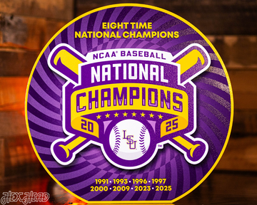 VARSITY Collection- LSU Tigers 2025 National Champions Distressed SINGLE Layer Wall Art
