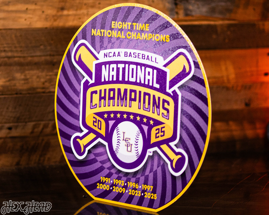 VARSITY Collection- LSU Tigers 2025 National Champions Distressed SINGLE Layer Wall Art