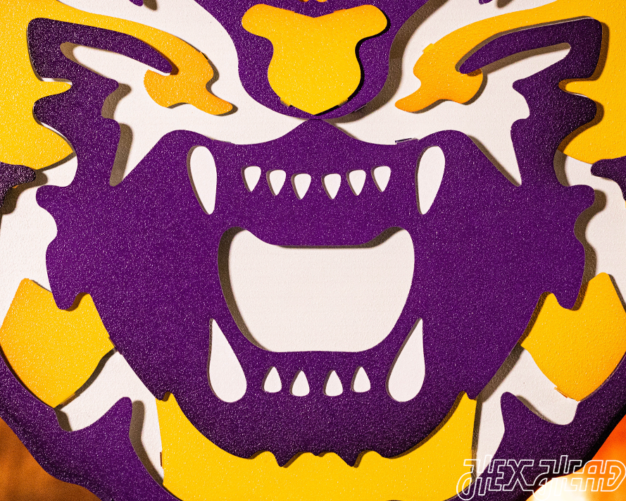 LSU Iconic Tiger Head 3D Metal Wall Art