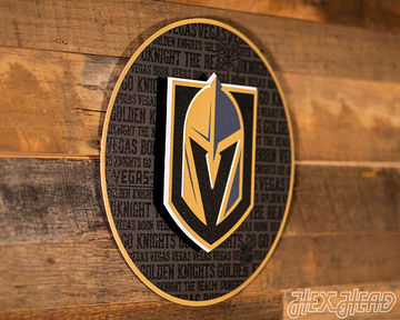 Vegas Golden Knight logo CRAFT SERIES 3D Vintage Metal Wall Art