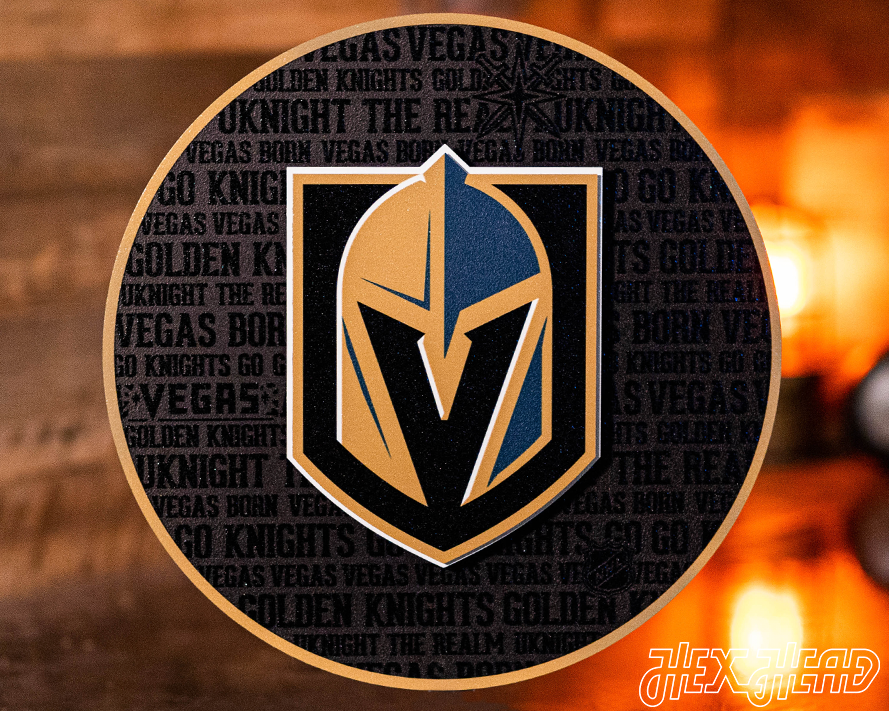 Vegas Golden Knight logo CRAFT SERIES 3D Vintage Metal Wall Art