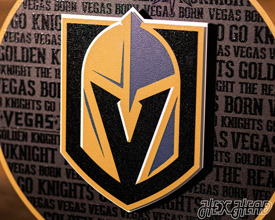 Vegas Golden Knight logo CRAFT SERIES 3D Vintage Metal Wall Art