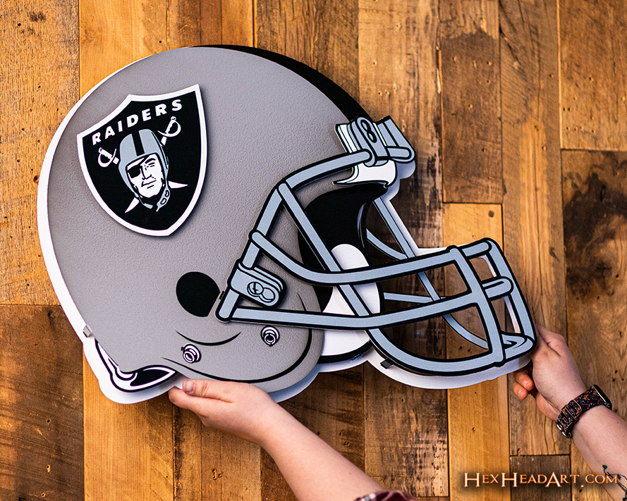 Las Vegas Raiders BLITZ Collection - 8 Layer Helmet 3D Vintage Metal Wall Art