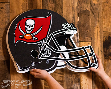 Tampa Bay Buccaneers BLITZ Collection - 8 Layer Tampa Bay Buccaneers Helmet 3D Vintage Metal Wall Art