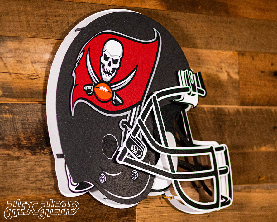 Tampa Bay Buccaneers BLITZ Collection - 8 Layer Tampa Bay Buccaneers Helmet 3D Vintage Metal Wall Art