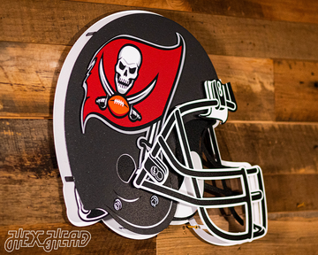 Tampa Bay Buccaneers BLITZ Collection - 8 Layer Tampa Bay Buccaneers Helmet 3D Vintage Metal Wall Art