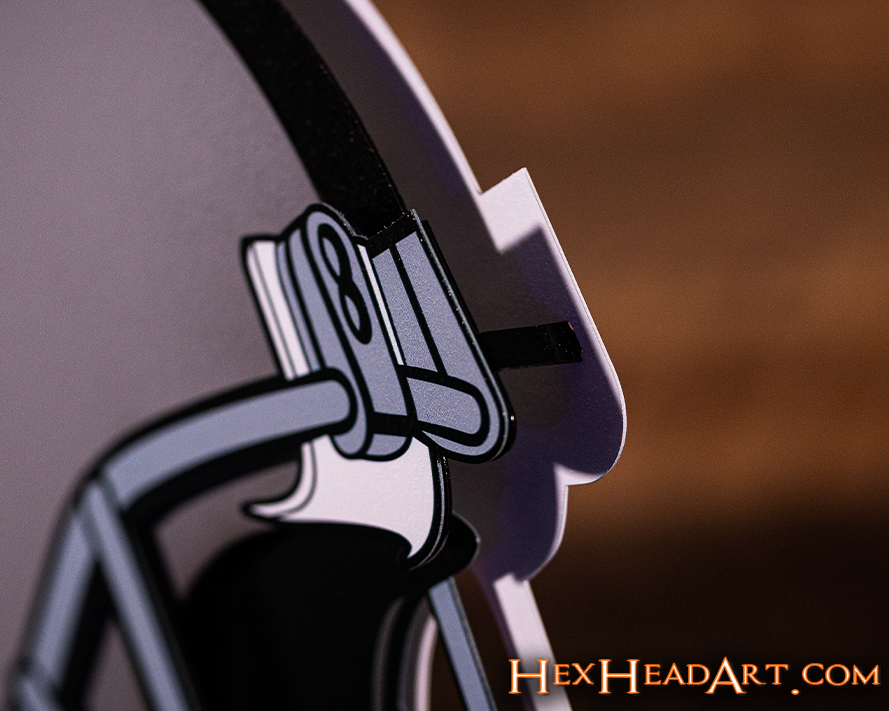BLITZ Collection - 8 Layer Las Vegas Raiders Helmet 3D Vintage Metal Wall Art