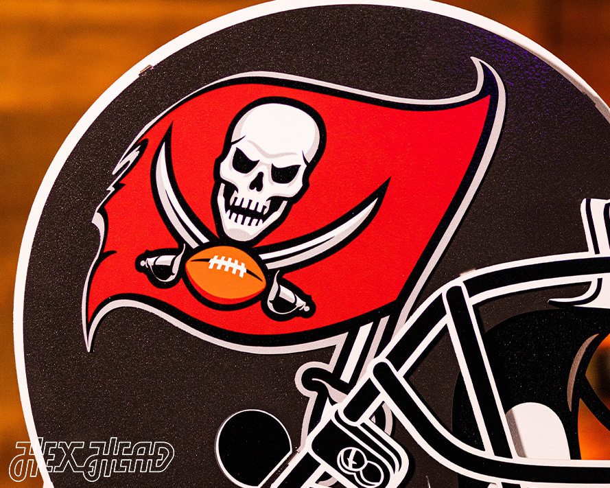 Tampa Bay Buccaneers BLITZ Collection - 8 Layer Tampa Bay Buccaneers Helmet 3D Vintage Metal Wall Art