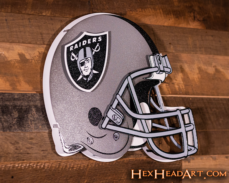 Las Vegas Raiders BLITZ Collection - 8 Layer Helmet 3D Vintage Metal Wall Art