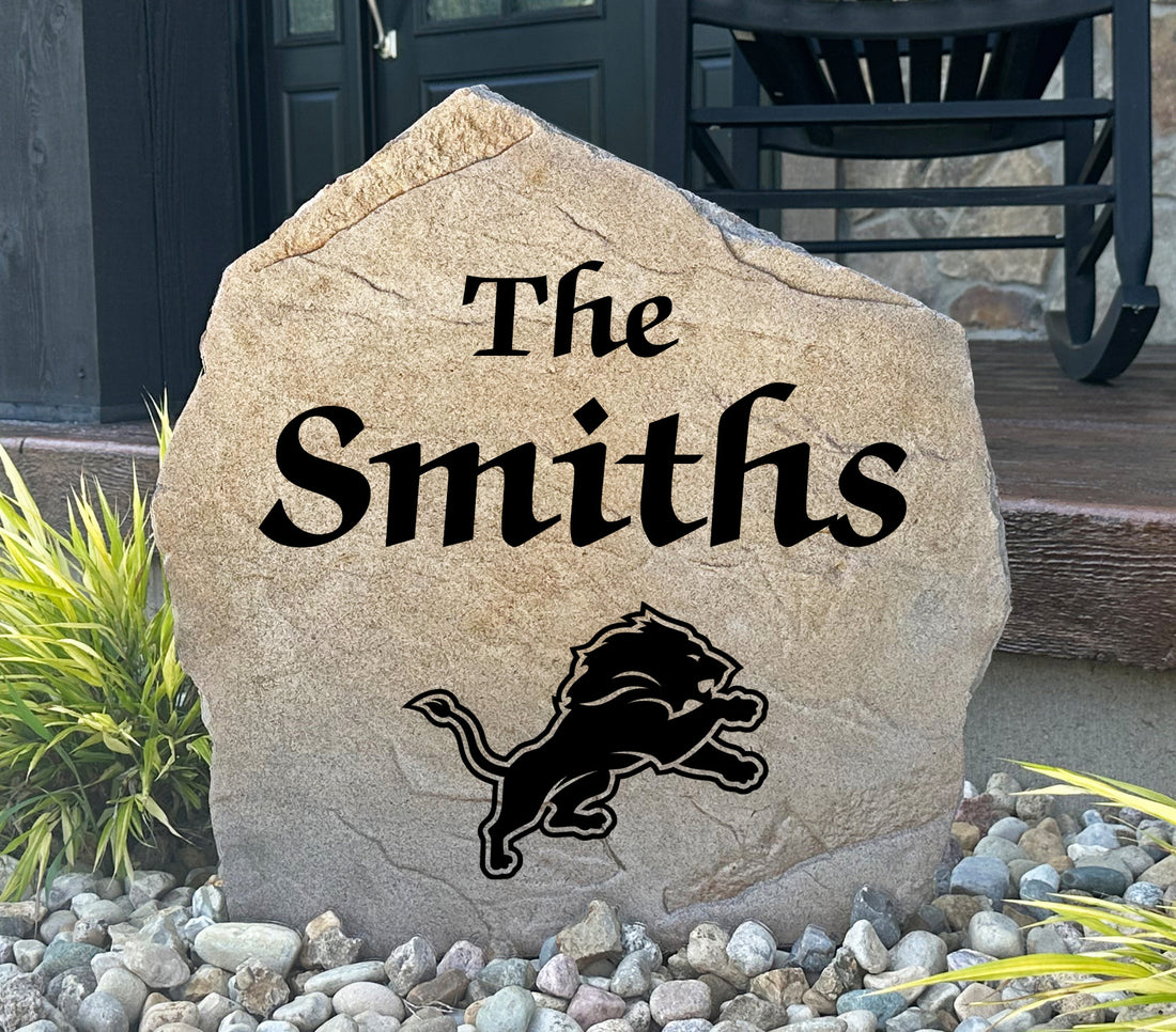 Detroit Lions Design-A-Stone Landscape Art Family Name