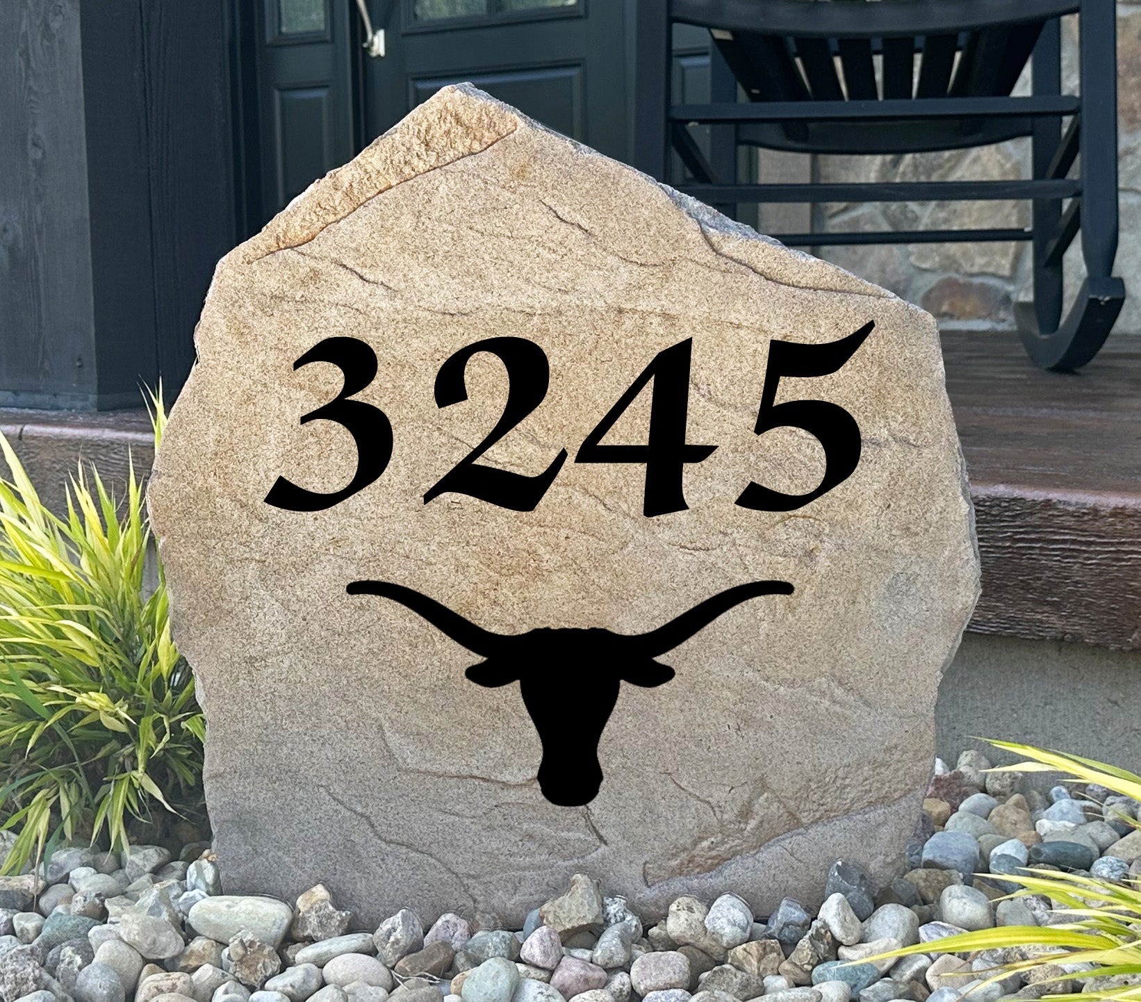 Texas Longhorns Design-A-Stone Landscape Art Address Stone