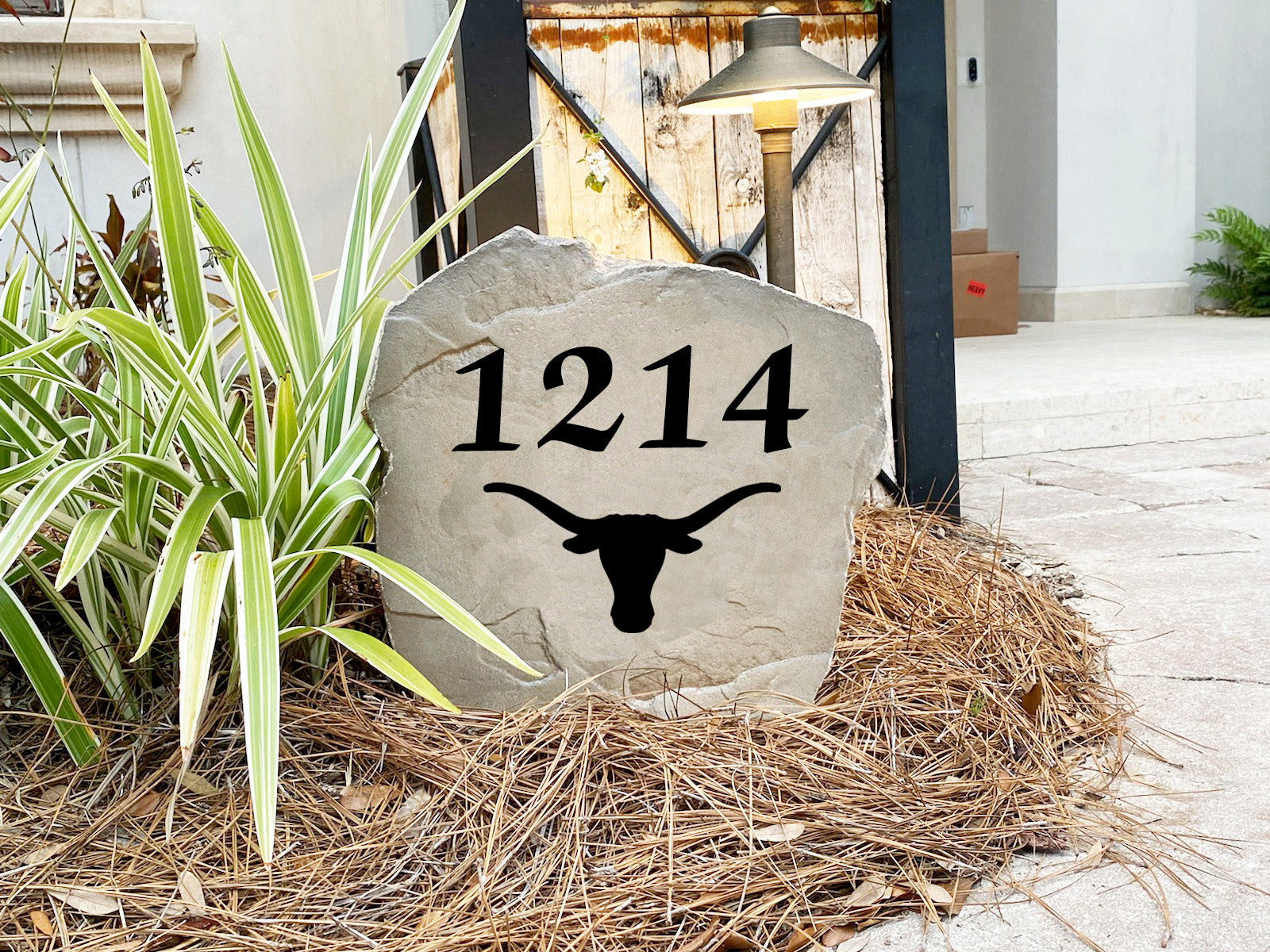 Texas Longhorns Design-A-Stone Landscape Art Address Stone