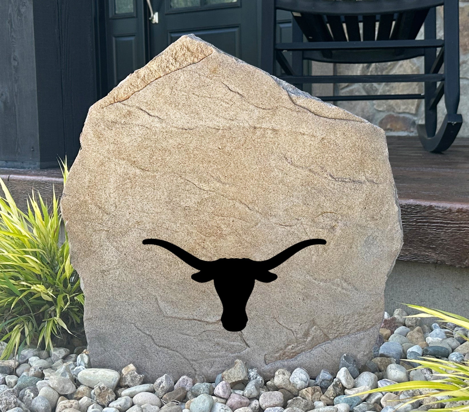 Texas Longhorns Design-A-Stone Landscape Art Address Stone