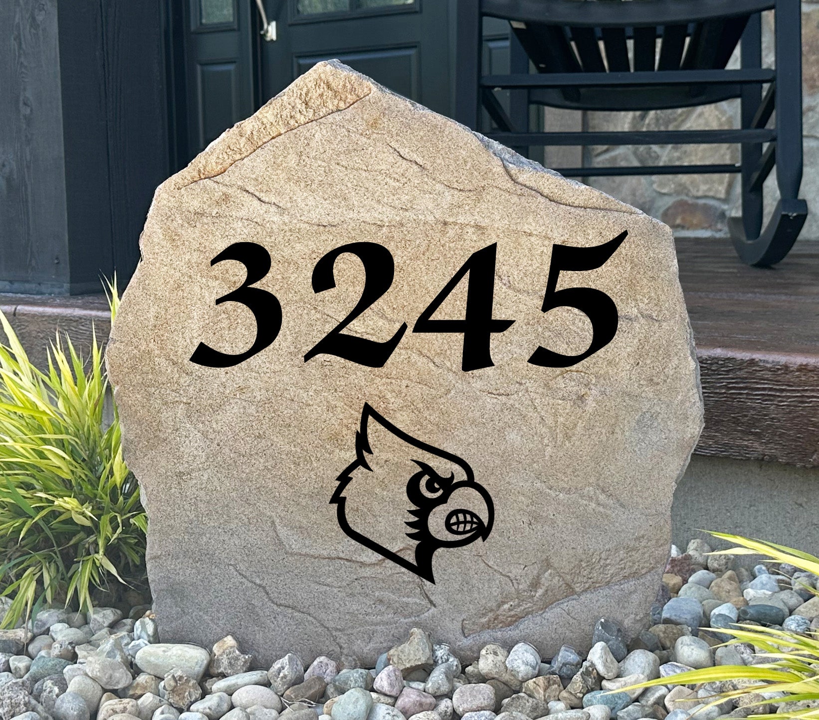 Louisville Cardinals Design-A-Stone Landscape Art Address Stone