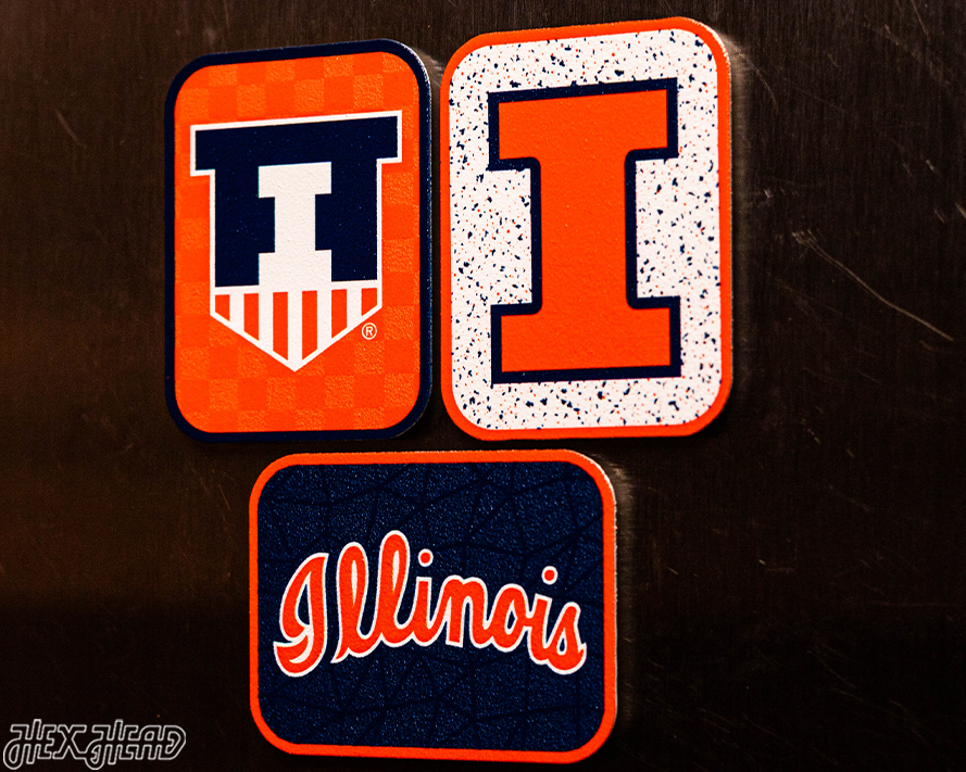 Illinois Fighting Illini - SET of 3 Magnets
