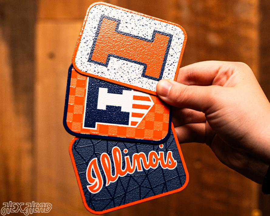 Illinois Fighting Illini - SET of 3 Magnets