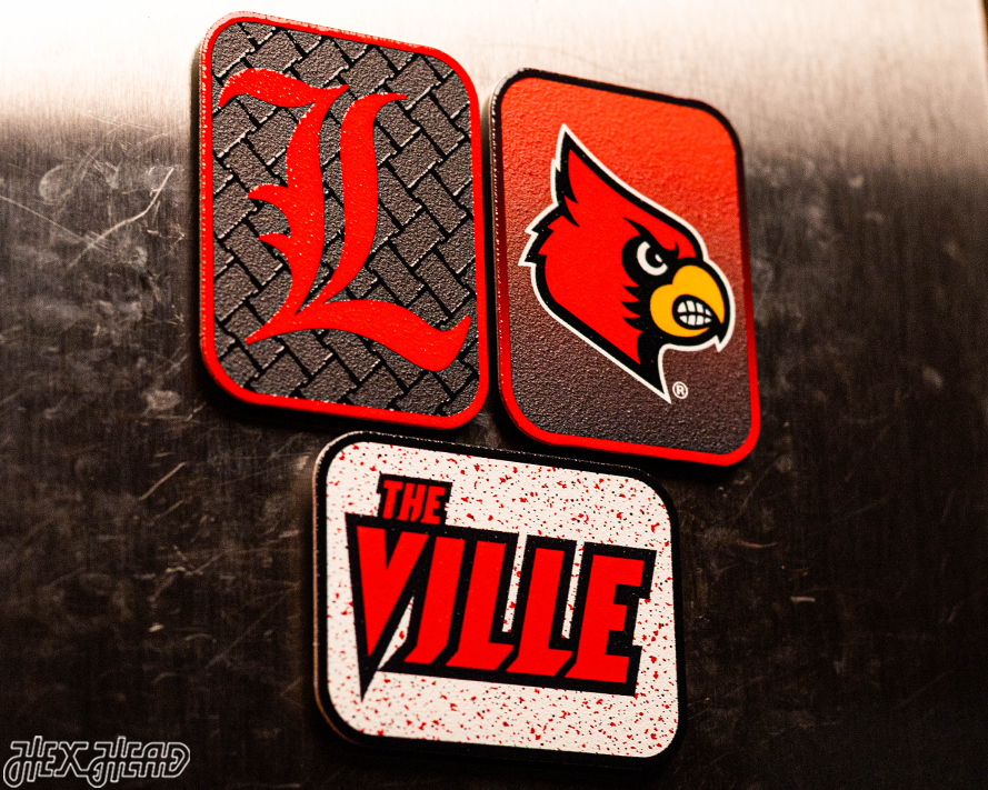 Louisville Cardinals - SET of 3 Magnets
