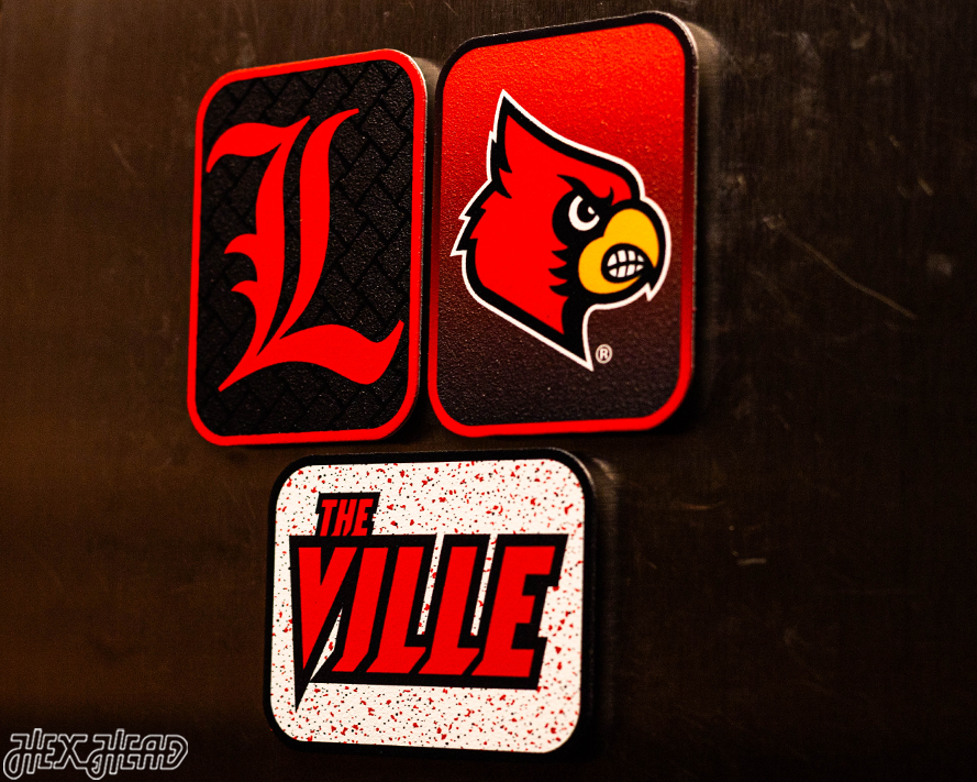 Louisville Cardinals - SET of 3 Magnets