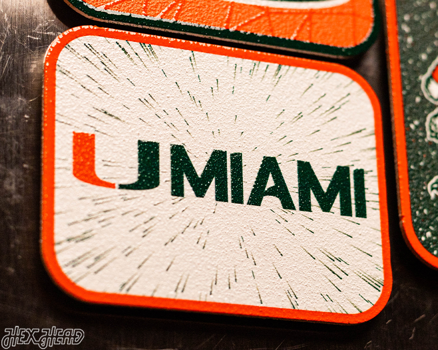 Miami Hurricanes - SET of 3 Magnets