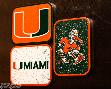 Miami Hurricanes - SET of 3 Magnets
