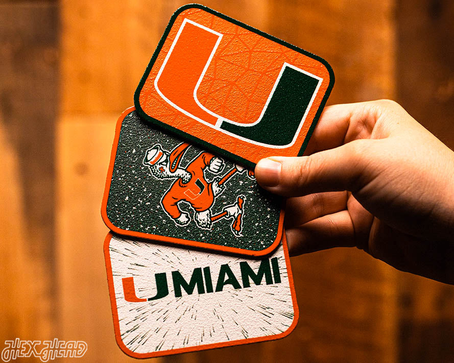 Miami Hurricanes - SET of 3 Magnets