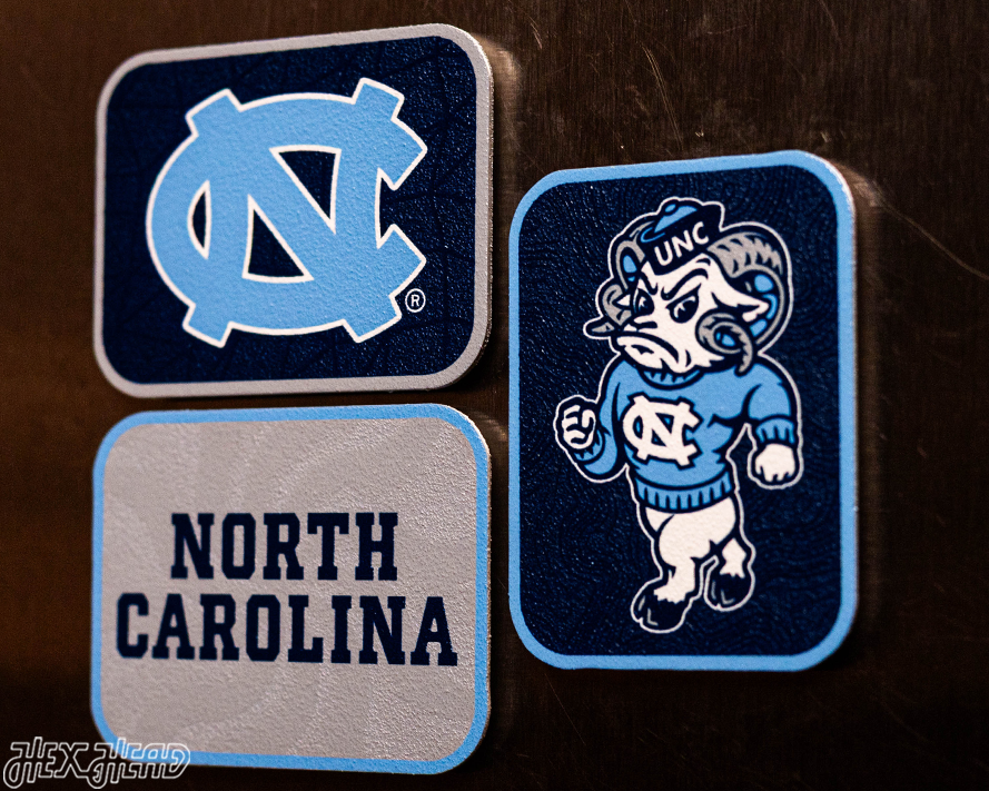 North Carolina Tar Heels - SET of 3 Magnets